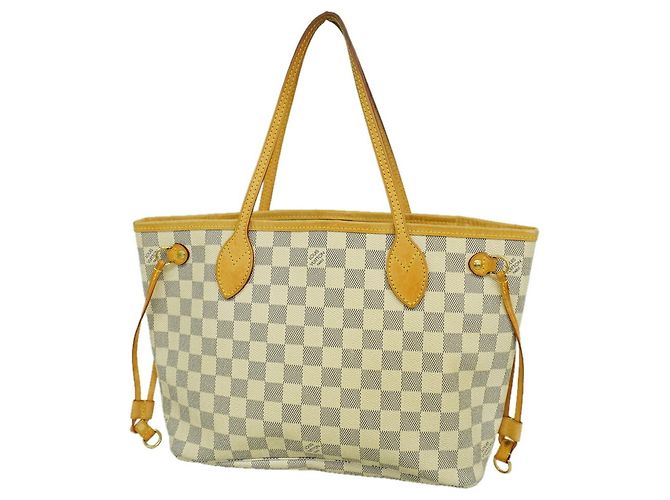 Louis Vuitton Damier Azur Neverfull PM Tote Bag Weiß