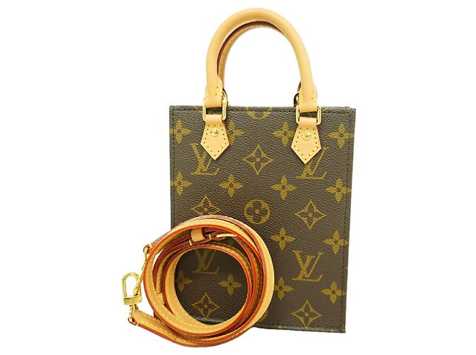 Bolsa Louis Vuitton Monogram Petite Sac Plat Marrom
