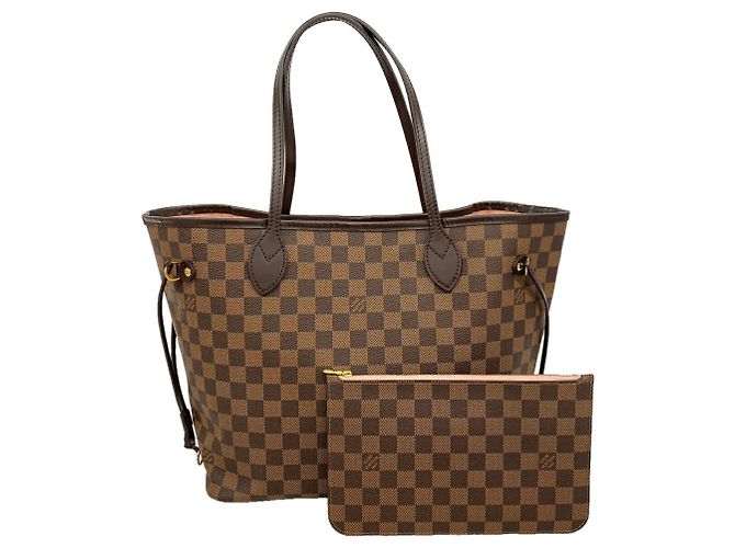 Sac cabas Louis Vuitton Damier Neverfull MM Rose Damier ebène
