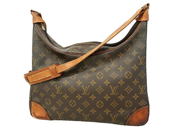 Borsa a tracolla Louis Vuitton Monogram Boulogne 35 Marrone