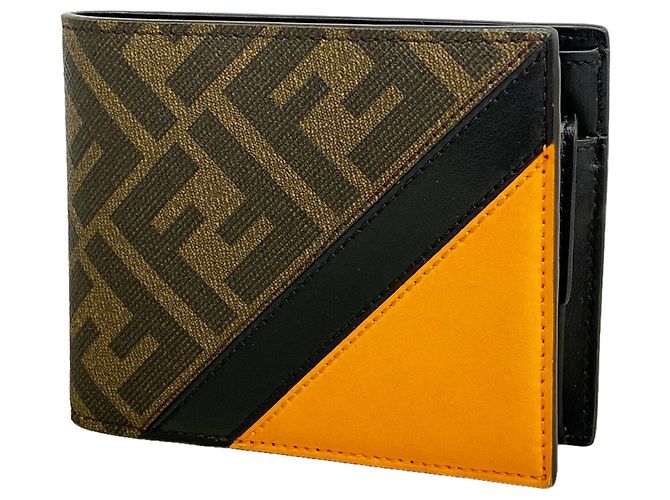 Fendi Zucca Wallet Brown Black PVC