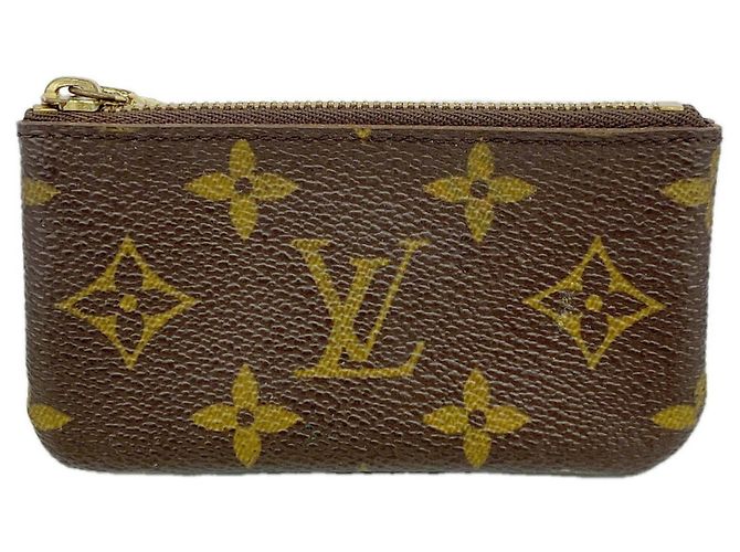 Louis Vuitton Monogram Pochette Clé Coin Case Brown