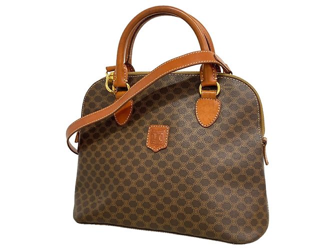 Céline Celine Macadam Brown 2-Way Handtasche Braun