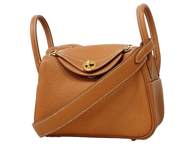 Hermès Bolsa de mão Hermes Lindy Mini Dourado