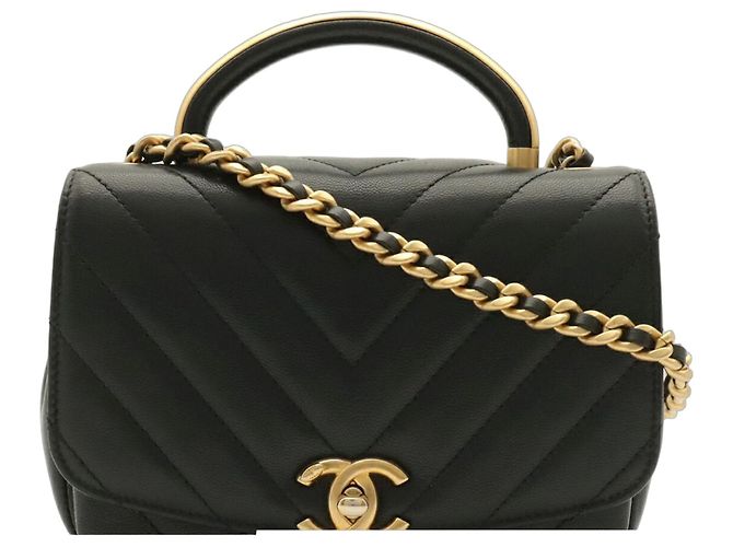 Sac à main Chanel V-stitch Coco Mark Noir