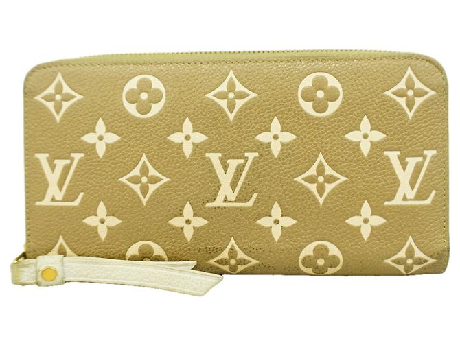Portafoglio Zippy Louis Vuitton Monogram Empreinte Bicolor Beige Cachi