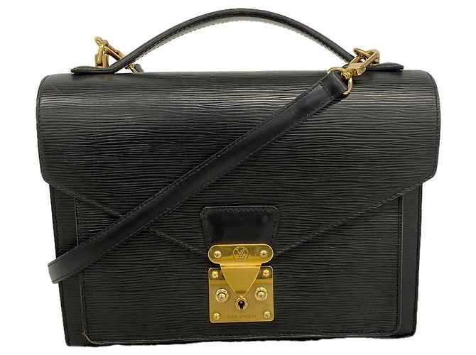 Borsa Louis Vuitton Epi Monceau 28 Nero