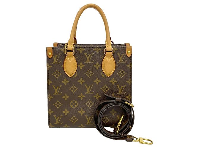 Borsa Louis Vuitton Monogram Sac Plat BB Marrone