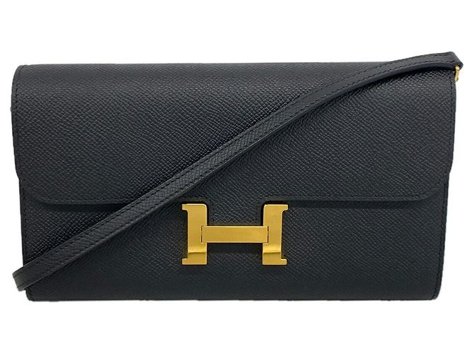 Hermès Constance Tougo Wallet/Shoulder Wallet Nero