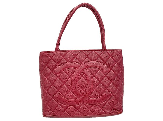 Saco Tote Chanel em couro de bezerro granulado Bordeaux