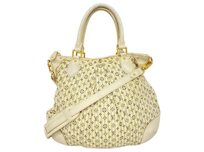 Sac à main Louis Vuitton Monogram Mini Lin Marina PM Blanc