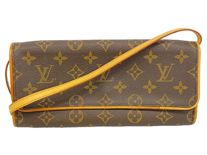Borsa a tracolla Louis Vuitton Monogram Pochette Twin GM Marrone