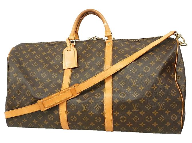 Louis Vuitton Boston Monogram Keepall Bandoulière 60 Braun