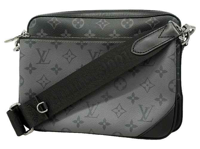 Borsa a tracolla Louis Vuitton Monogram Eclipse Reverse Trio Marrone Nero
