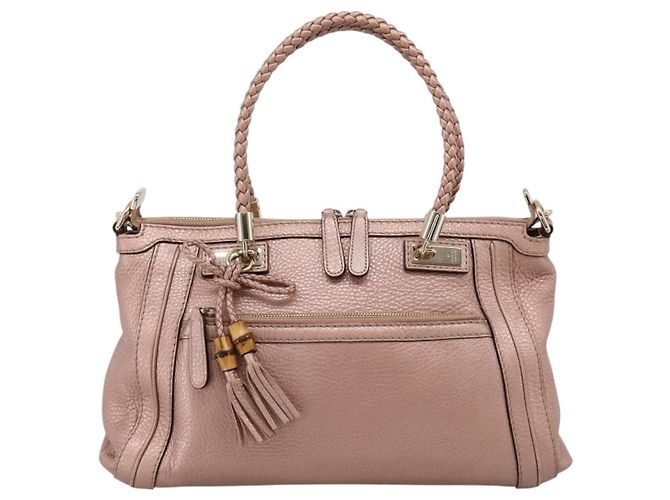 Gucci Bella Convertible Top Handle Leather Small Rosa
