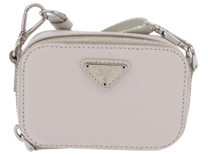 Borsa a tracolla Prada Brique Camera in pelle Saffiano Beige
