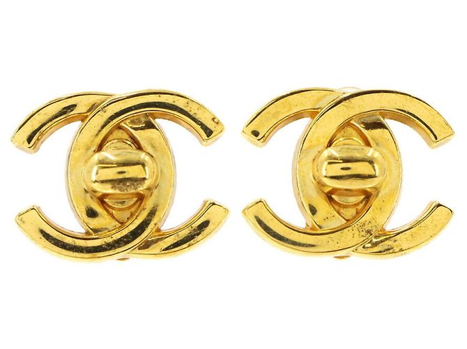 Orecchini a clip Chanel Coco Mark Turnlock D'oro