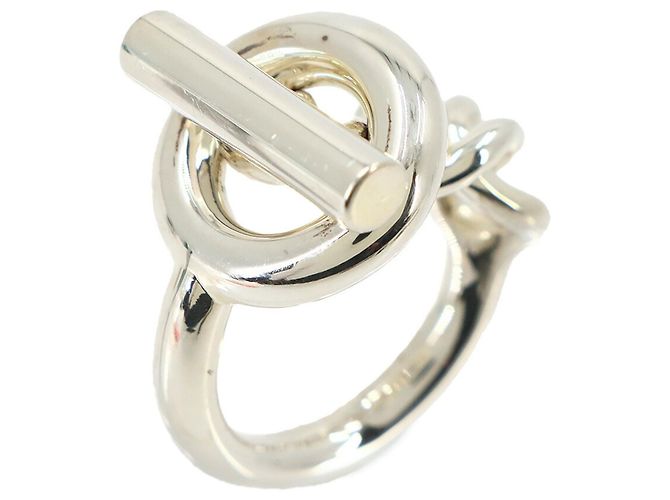 Ring Hermès Anello Large Croisette Hermes Argento