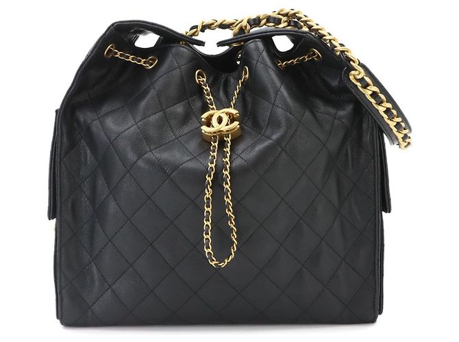 Borsa a tracolla Chanel 25 Medium Chain Nero