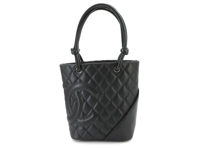 Sac à main cabas petit modèle Chanel Cambon Line Noir
