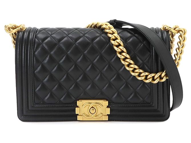 Le Boy Bolsa de Ombro Chanel Boy Chain Preto