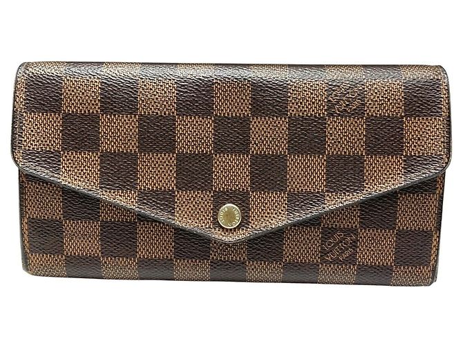 Sarah Louis Vuitton Damier Canvas Long Wallet Brown