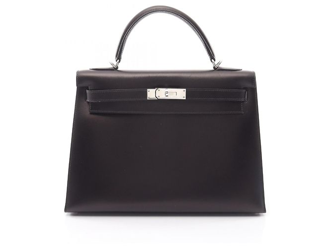 Hermès Bolsa Hermes Kelly 32 em couro de bezerro preto
