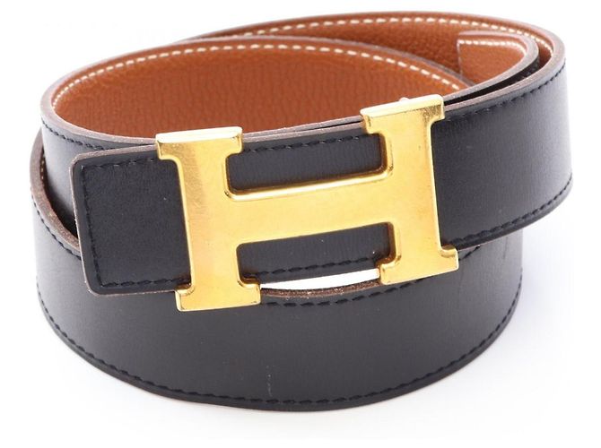 Hermès Hermes Constance H-Belt Reversible Leather Belt for Men Brown Black