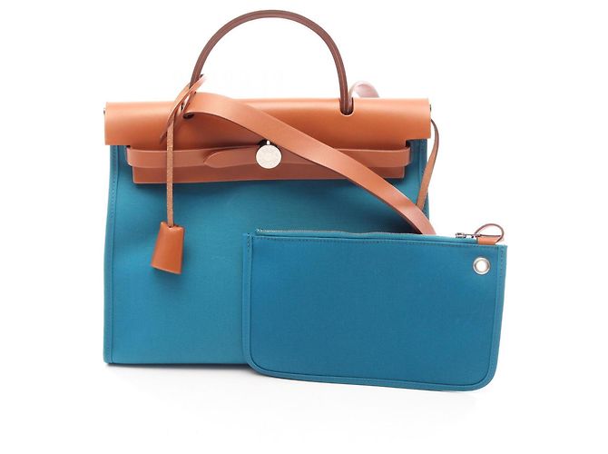 Hermès Hermes Herbag Zip PM Handtasche Braun Blau