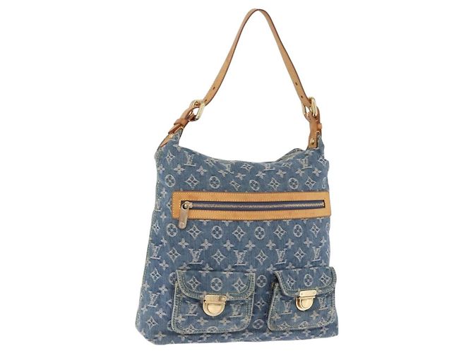 LOUIS VUITTON Monogram Denim Buggy GM Shoulder Bag Blue M95048 LV Auth 200360V