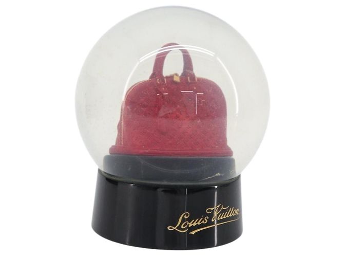 LOUIS VUITTON Alma Snow Globe Glass Red Clear LV Auth 202128