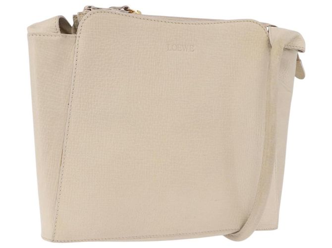 Bolsa de Ombro LOEWE em Couro Ivory Gold Auth 197848 Dourado Cru