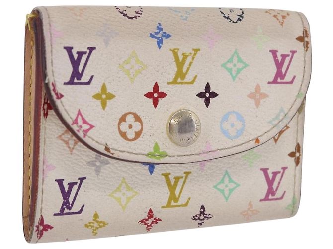 LOUIS VUITTON Multicolor Anvelop Cult De Vuitto Case White M66557 LV Auth 200098 Weiß