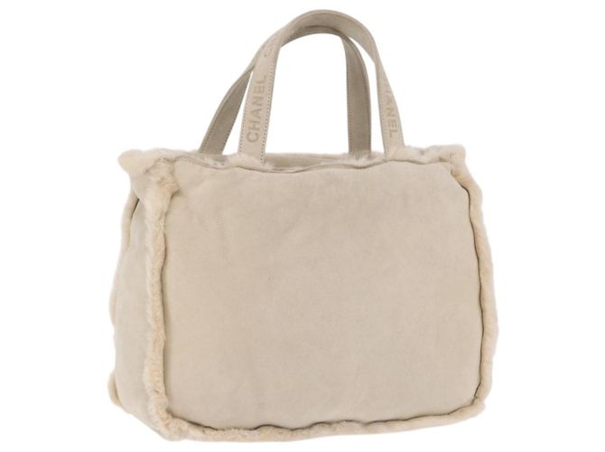 CHANEL Mouton Handtasche Beige CC Auth 200356A