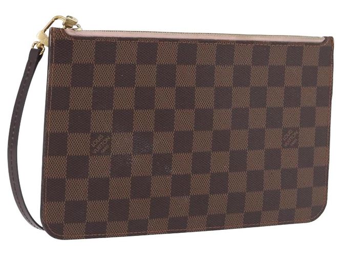 LOUIS VUITTON Damier Ebene Neverfull MM Pouch LV Auth 199983