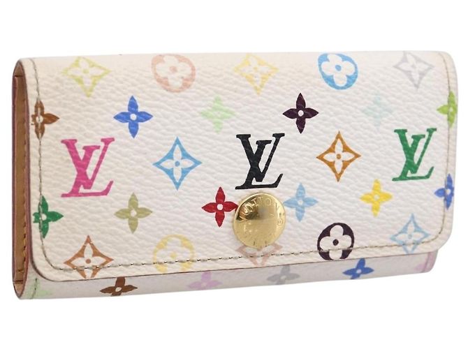 LOUIS VUITTON Monogram Multicolor Multicles 4 Key Case White M93731 Auth 198335