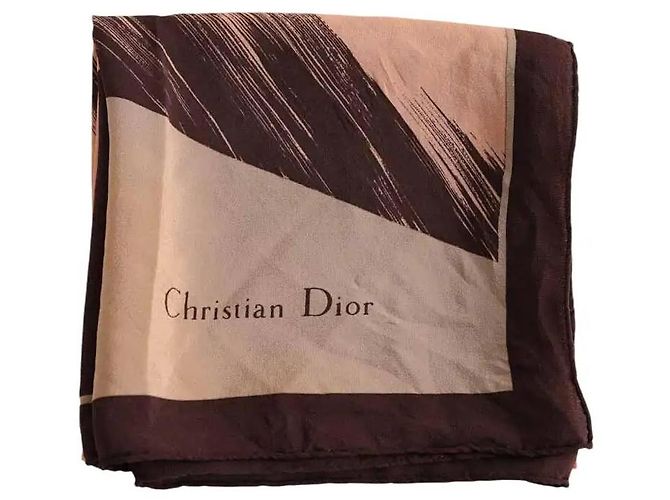 Autre Marque Dior Seidentuch quadratisch braun