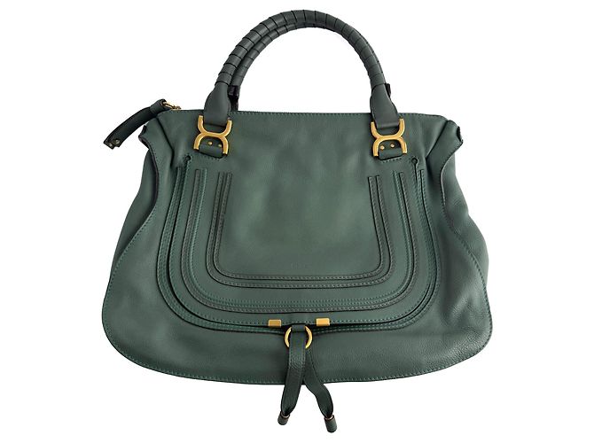 Chloé Bolsa de ombro hobo Marcie Medium em couro de bezerro Eucalyptus Green Verde