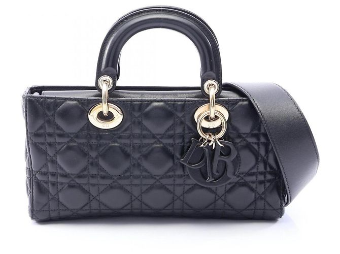 Borsa Christian Dior Dior Lady D-Joy Medium Cannage Nero