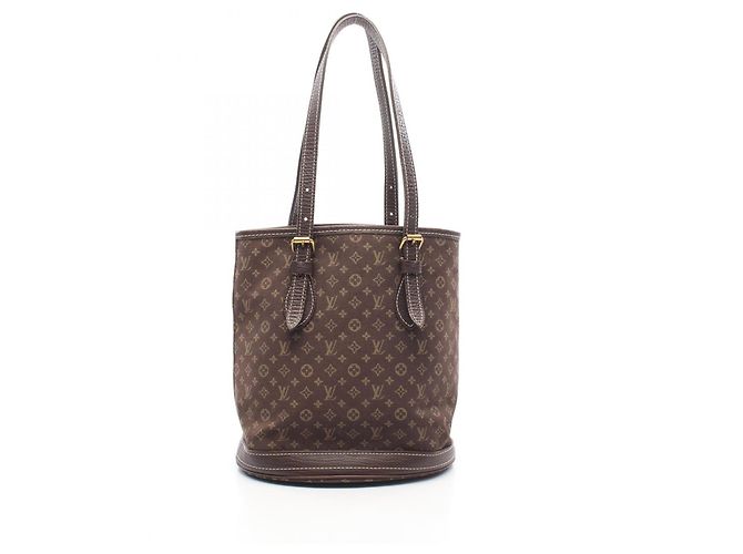 Bucket Sac Tote Louis Vuitton Monogram Mini Lin Ebene Marron Damier ebène