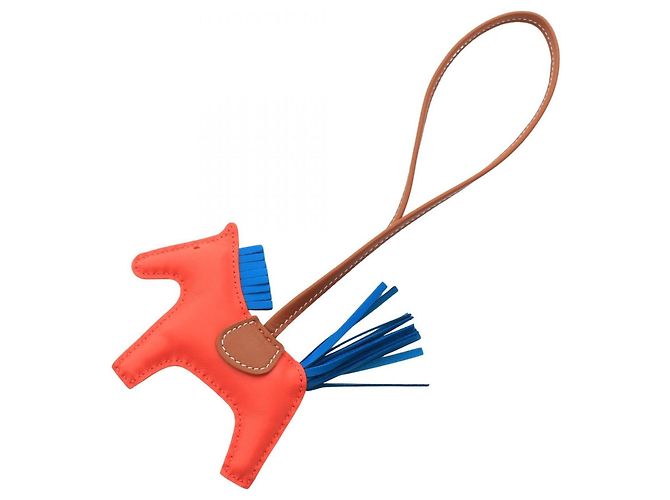 Hermès Charm Hermes Rodeo PM in blu e marrone Rosso