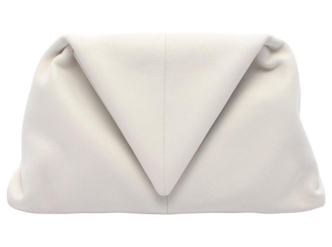 Bolso Triangle Flap Second Bag Bottega Veneta en White Blanco