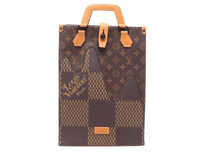 Borsa Mini Tote LV Squared Louis Vuitton x NIGO Marrone Damier ebene