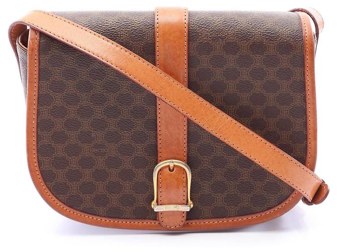 Céline Celine Macadam Shoulder Bag Brown