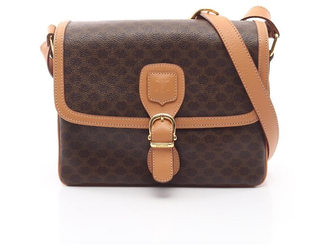 Céline Bolsa de Ombro Celine Macadam Marrom Bege