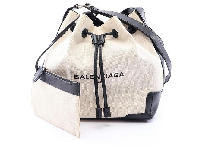 Borsa a secchiello Balenciaga Navy Nero Crudo Blu navy