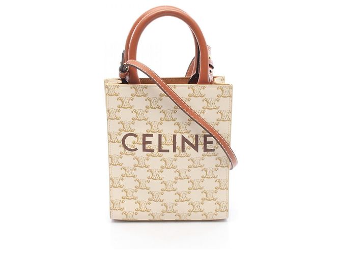 Céline Celine Mini Vertical Cabas Triomphe Handtasche Braun Roh