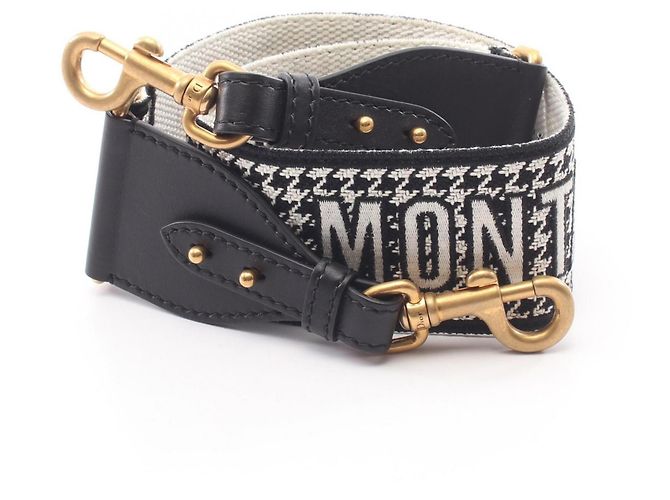 Christian Dior 30 Montaigne Houndstooth Shoulder Strap Black White