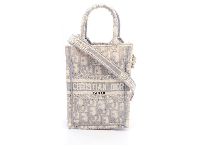 Borsa Verticale Christian Dior Dior BOOK TOTE Marrone Bianco