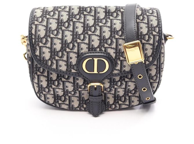 Bolsa Christian Dior Dior Bobby Bege Azul marinho